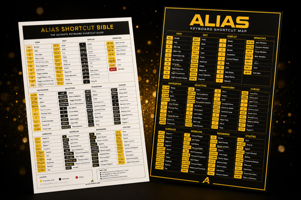 Alias Shortcut Bible — PDF guide and A3 poster